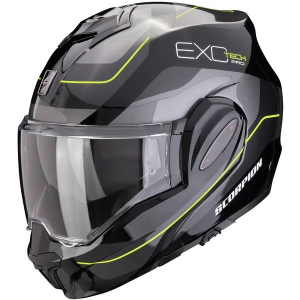 Casca modulara flip-back SCORPION EXO-TECH EVO PRO COMMUTA S Negru/Argintiu/Rosu, 5, nordicamoto.ro