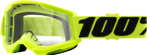 Ochelari Copii 100% Strata 2 Fluo Yellow Clear ONE SIZE, 1, nordicamoto.ro