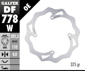 Wave® Brake Rotor Silver, Polished