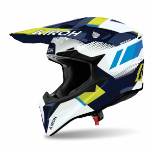 Căști enduro/cross, Casca Airoh Wraaap Vision Yellow/Blue Gloss, nordicamoto.ro