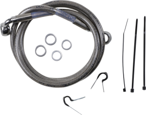 Stainless Steel Brake Line Kit Silver, Clear-coated