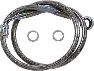 Extended Length Stainless Steel Brake Line Silver, Clear-coated
