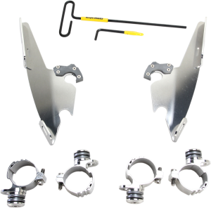 Fats/slim Windshield  Trigger-lock Complete Mount Kit Polished, 2, nordicamoto.ro
