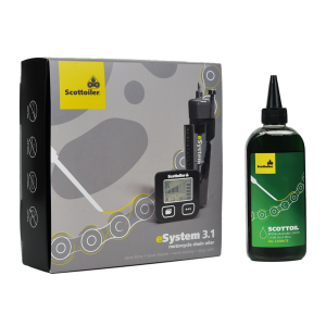 Sistem Scottoiler lubrifiere lant eSystem + lubrifiant biodegradabil verde