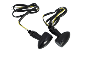 Led Bullet Turn Signal Lights With Rings Black