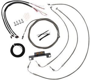 Complete Stainless Braided Handlebar Cable/brake Line Kit Silver, 1, nordicamoto.ro