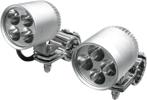 2(r) Led Driving Light Kit W/ 1-1/4(r) Clamps Silver, 1, nordicamoto.ro