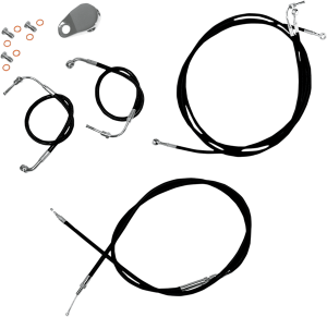 Standard Black Vinyl Braided Handlebar Cable/brake Line Kit Black, 1, nordicamoto.ro