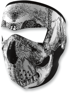 Face Mask Skull Face Black, Gray, White, 1, nordicamoto.ro
