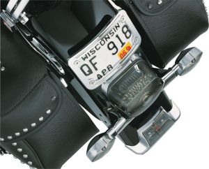 Curved Laydown License Plate Mount With Frame Gloss Black, 1, nordicamoto.ro