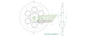 Standard Sprocket Rear 525 Zinc Plated, 2, nordicamoto.ro