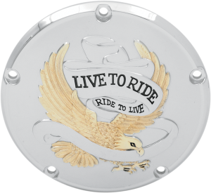 Live To Ride Derby Cover Gold