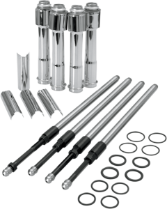 Quickee Pushrod Kit With Chrome Covers Chrome