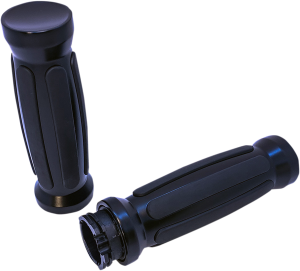 Custom Straight Rubber Grips Black