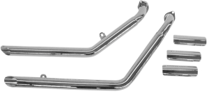 Drag Pipes Exhaust System Chrome, 1, nordicamoto.ro