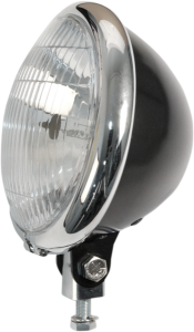 5-3/4(r) Bates-style Headlight Black, Chrome