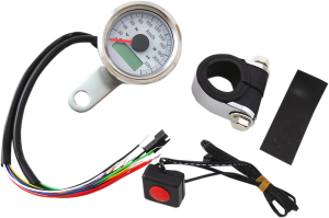 1-7/8(r) Programmable Metric Speedometer With Indicator Lights White