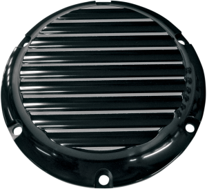 Billet Derby Cover Silver, Black Anodized, 2, nordicamoto.ro