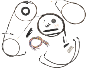 Complete Midnight Braided Handlebar Cable/brake Line Kit Black, 1, nordicamoto.ro