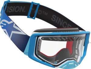 Ochelari Alpinestars Supertech Dura Air Fluid Albastru/Argintiu/Lentila Clara, 2, nordicamoto.ro