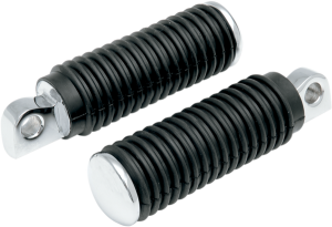 Chrome Footpegs With Rubber Sleeves Black