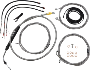 Complete Stainless Braided Handlebar Cable/brake Line Kit Silver
