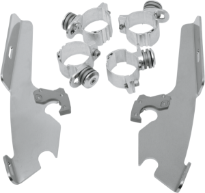 Fats/slim Windshield Trigger-lock Complete Mount Kit Polished, 1, nordicamoto.ro