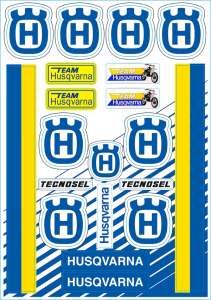 Sticker Sheet Blue, White, Yellow, 1, nordicamoto.ro