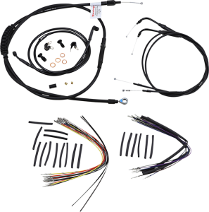 Complete Black Vinyl Handlebar Cable/line Kit For Ape Hanger Handlebars Black, 1, nordicamoto.ro