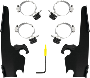Fats/slim Windshield  Trigger-lock Complete Mount Kit Black, 1, nordicamoto.ro