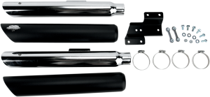 3(r) Round Twin Slash Slip-on Mufflers Black, 1, nordicamoto.ro