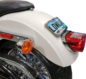 Large Radius Three-bolt Style License Plate Mount Assembly Gloss Black, 4, nordicamoto.ro