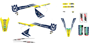 Trophy Graphic Kit Yellow, White, Blue, 3, nordicamoto.ro