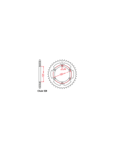 Pinion spate KTM / Husqvarna / Husaberg 51 dinți din aluminiu, 3, nordicamoto.ro