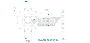 Sport Sprocket Front 520 Natural, 2, nordicamoto.ro