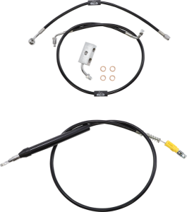 Standard Black Vinyl Braided Handlebar Cable/brake Line Kit Black, 2, nordicamoto.ro