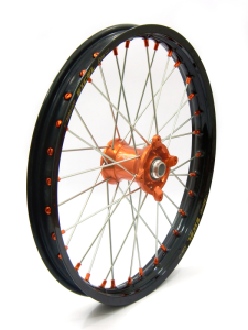 Elite Mx-en Wheel, Silver Spokes Black, Orange, Silver