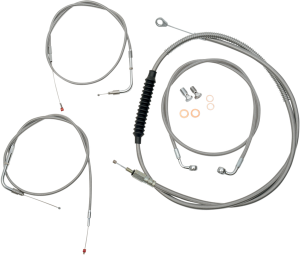 Standard Stainless Braided Handlebar Cable/brake Line Kit Silver, 2, nordicamoto.ro