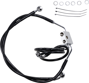 Extended Length Black Vinyl Brake Line Kit Black Oversize [+102 mm (4'')], 1, nordicamoto.ro
