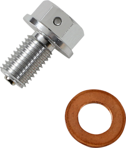 Magnetic Drain Plug Silver, Anodized Clear