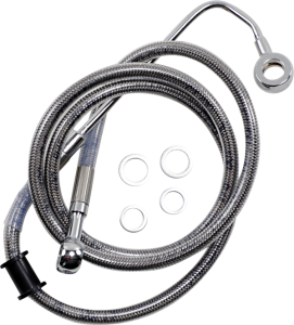 Extended Length Stainless Steel Brake Line Silver, Clear-coated Oversize [+203 mm (8'')], 1, nordicamoto.ro