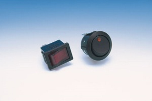 Amber Illuminated Round Switch Black