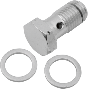Universal Chrome Steel Banjo Bolt Silver, Chrome