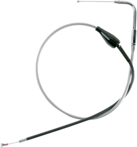 Stainless Braided Idle Cable Silver, 1, nordicamoto.ro