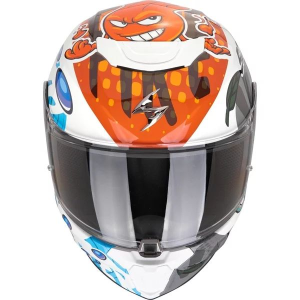 Casca integrala de copii SCORPION EXO-JNR AIR The4Elements S Alb/Albastru/Portocaliu, 3, nordicamoto.ro