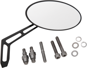 Billet Aluminum Mirrors With Clear Glass Black