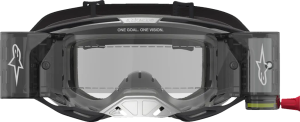 Ochelari Alpinestars Vision 8 Amber Roll-Off Argintiu/Negru/Lentila Clara, 4, nordicamoto.ro
