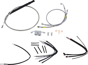 Handlebar Cable And Brake Line Kit For Burly Ape Handlebars Silver