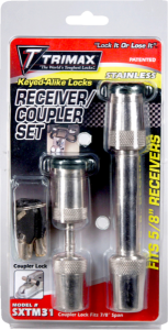 Premium Coupler And Receiver Lock Set Stainless Steel