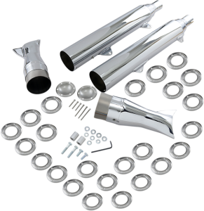 Slip-on Fishtail Mufflers Chrome, 1, nordicamoto.ro